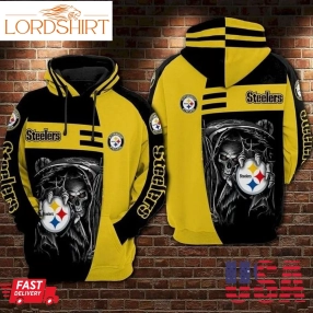 Pittsburgh Steelers Nfl Hug Skull 3D Hoodie Sweatshirt