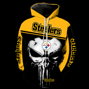 Pittsburgh Steelers Punisher New Skull Full All Over Print K1216 Hoodie Zipper