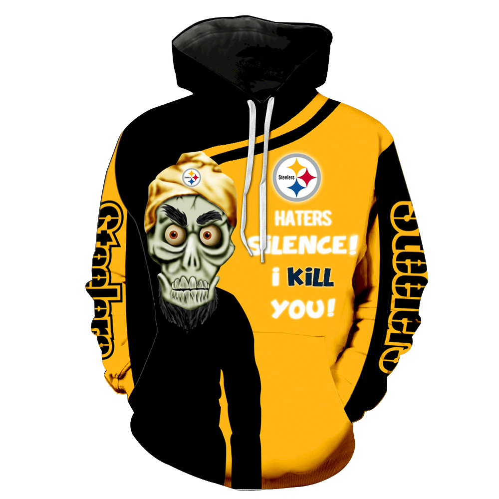 Pittsburgh Steelers Skull Full All Over Print K1187 Hoodie Zipper