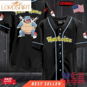 Pokemon Blastoise Custom Name Pikachu Halloween Baseball Jersey