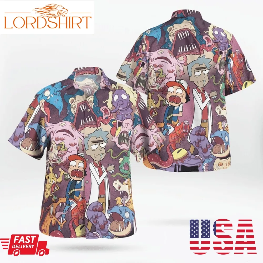 Pokemon Rick And Morty Hawaiian Shirt