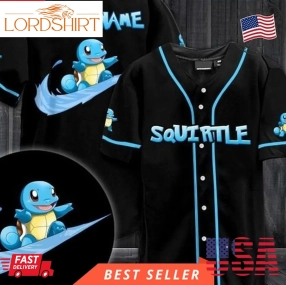 Pokemon Squirtle Custom Name Pikachu Halloween Poke Ball Baseball Jersey