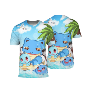 Pokemon Squirtle Family 3D T Shirt