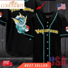 Pokemon Vaporeon Custom Name Pikachu Halloween Poke Ball Baseball Jersey