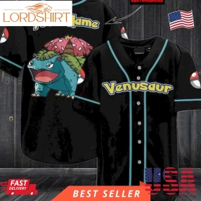 Pokemon Venusaur Custom Name Pikachu Halloween Poke Ball Baseball Jersey