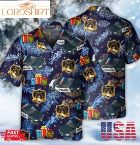 Police Christmas Pattern Christmas Hawaiian Shirt