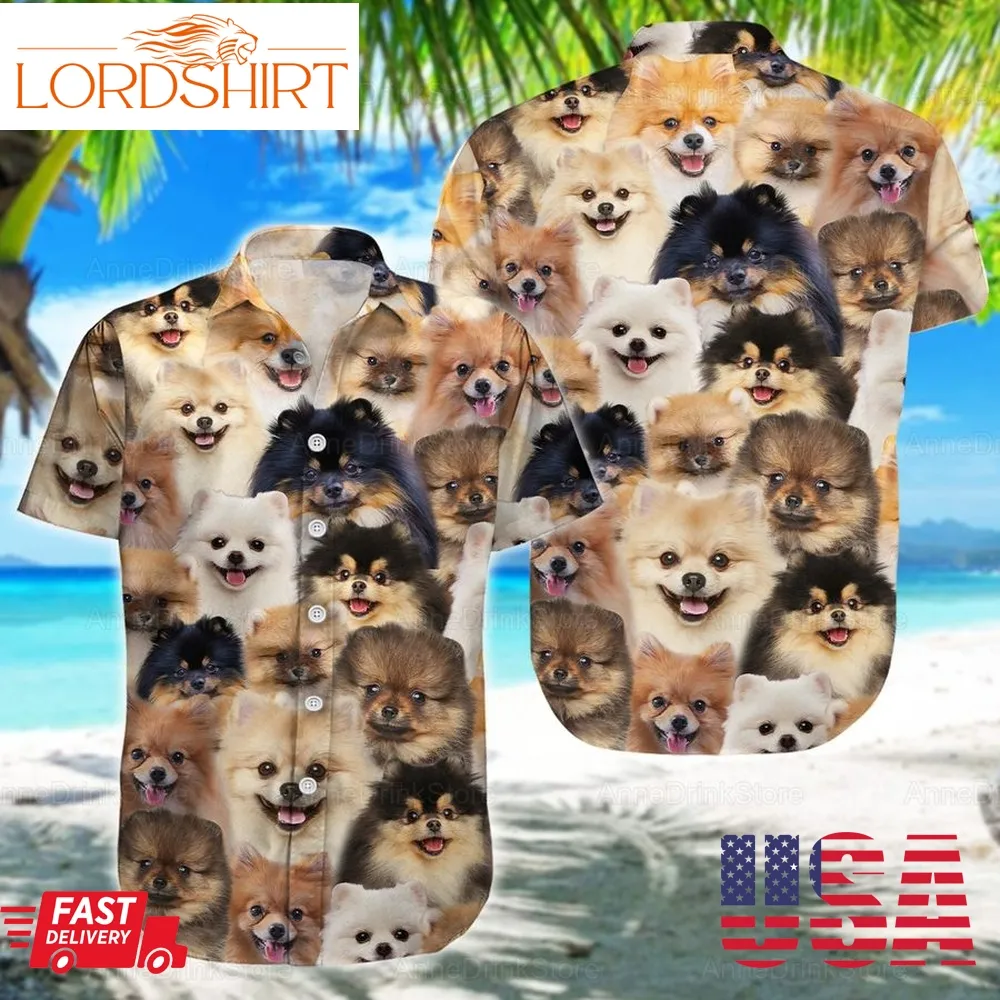 Pomeranians Button Up Shirts, Pomeranians Shirts, Shirts For Men, Dog Hawaiian Shirts, Gift For Him, Pomeranians Gift Lng302203f01