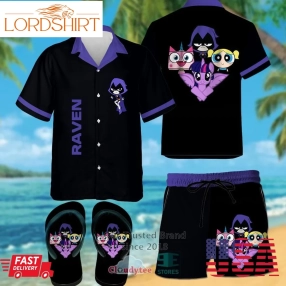 Powerpuff Girls Raven Hawaiian Shirt, Shorts