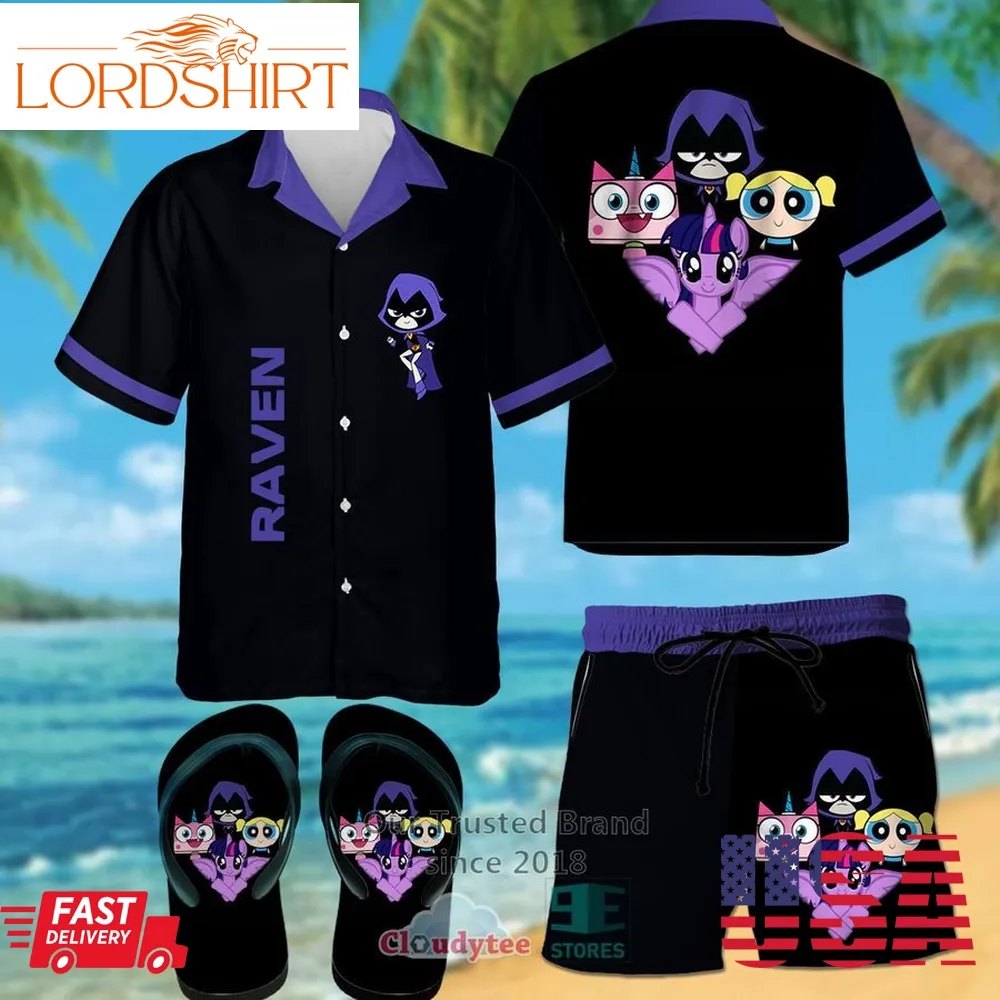 Powerpuff Girls Raven Hawaiian Shirt, Shorts