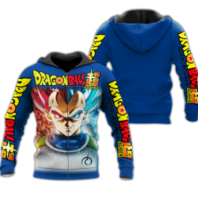 Prince Vegeta Zip Hoodie Cosplay Dragon Ball Shirt Anime Fan Gift Va06