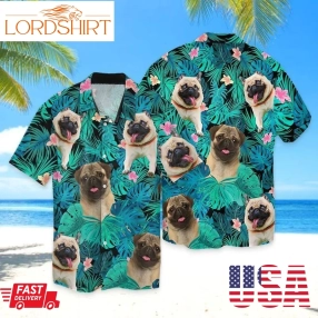 Pug Dog Hawaii For Men And Women Graphic Print Short Sleeve Hawaiian Casual Shirt Y97   5560