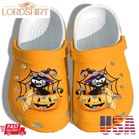 Pumpkin Cat Witch Halloween Crocs Shoes Clog   Halloween Pumpkin Crocs Crocband Clog Birthday Gift For Boy Girl