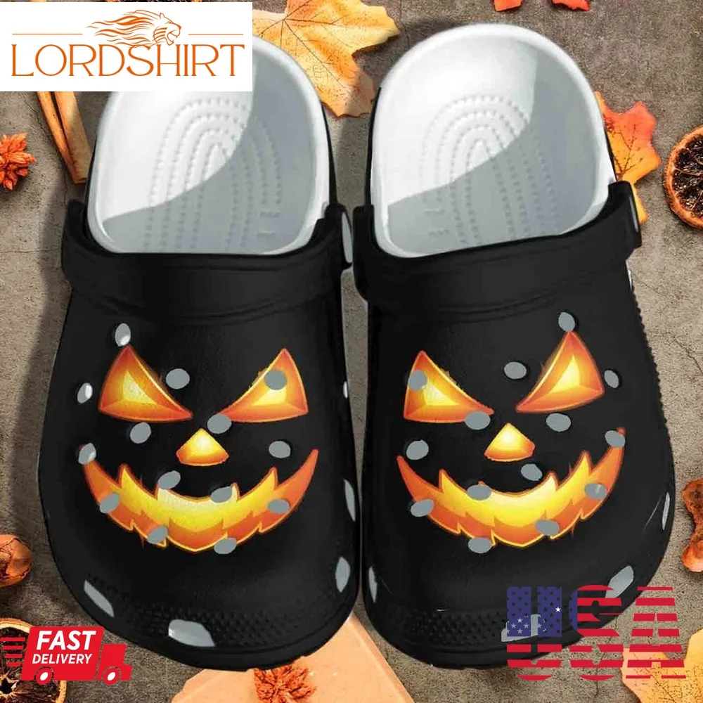 Pumpkin Face Cosplay Halloween Shoes Clogs Crocs Gift For Men Women   Pumpkin