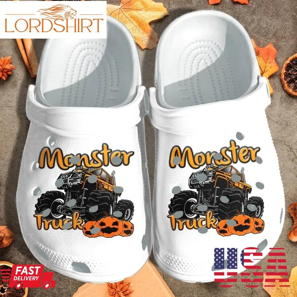 Pumpkin Halloween Monster Truck Shoes Clog   Halloween Pumpkin Crocs Crocband Clog Birthday Gift For Boy Man