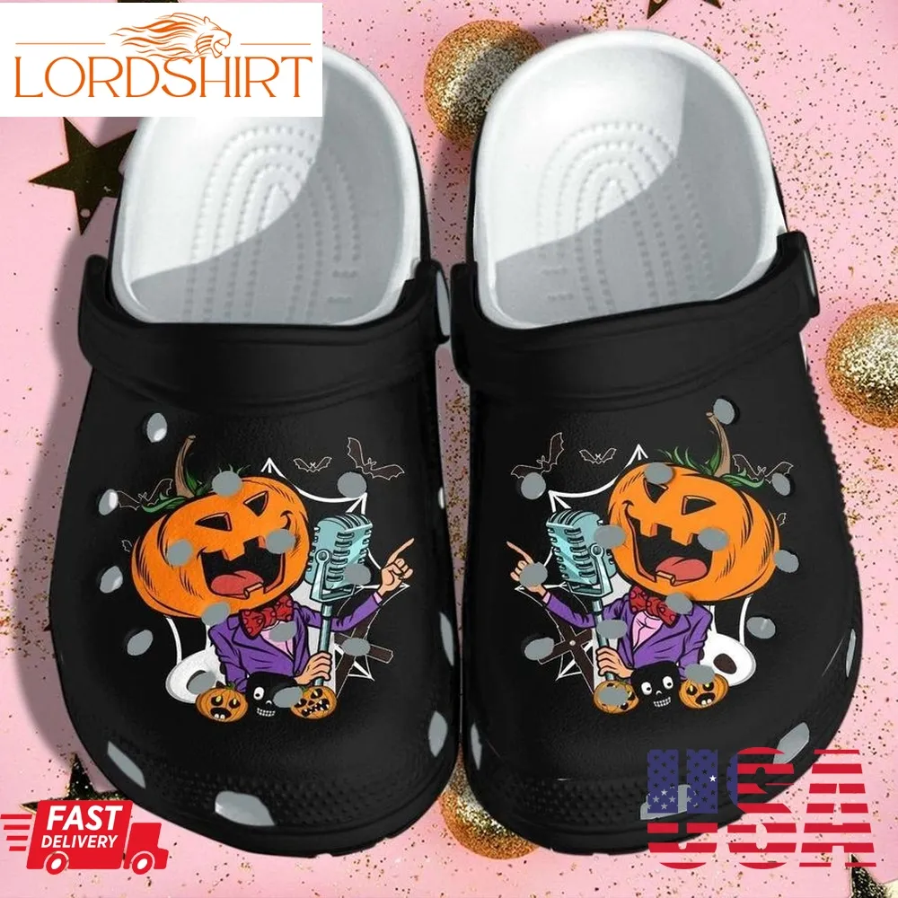 Pumpkin Rock Sings Tattoo Halloween Crocs Crocband Clogs Shoes