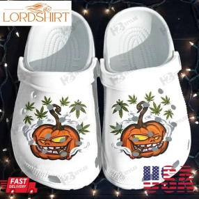 Pumpkin Smoking Funny Weed Tattoo Halloween Crocs Classic Clog