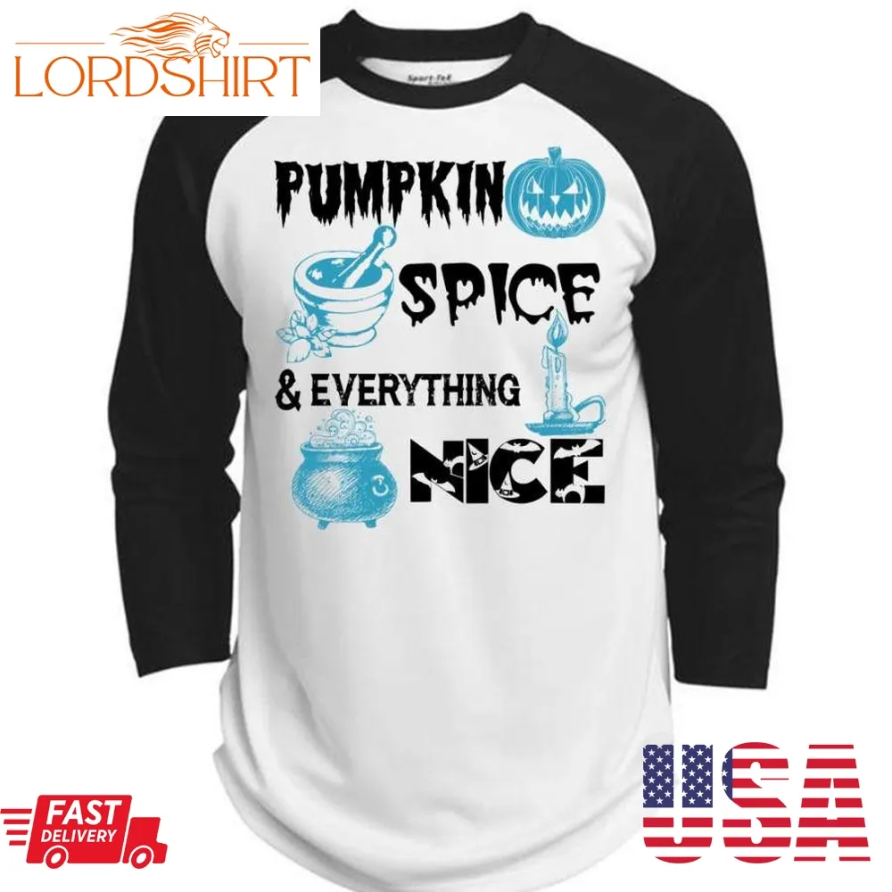 Pumpkin Spice And Everything Nice T Shirt, Wait For Halloween T Shirt, Awesome T Shirts  (Polyester Game Baseball Jersey)