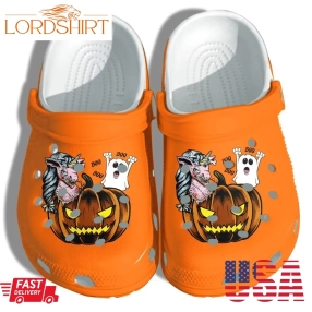 Pumpkin Unicorn And Ghost Shoes Clog   Happy Halloween Crocs Crocband Clog Birthday Gift For Man Woman