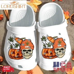 Pumpkin Weed Skull Tattoo Shoes Clog   Halloween Crocs Crocband Clog Birthday Gift For Man Woman