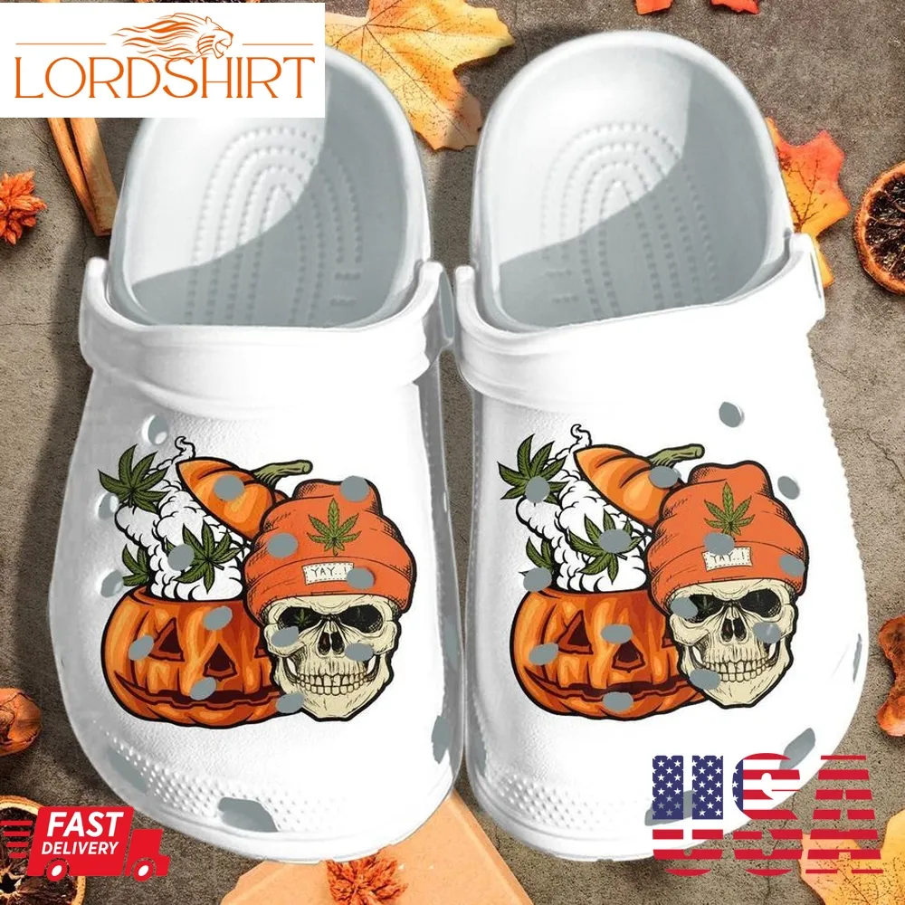 Pumpkin Weed Skull Tattoo Shoes Clog   Halloween Crocs Crocband Clog Birthday Gift For Man Woman