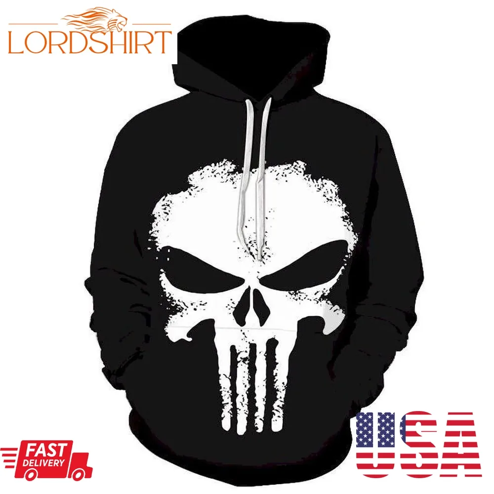 Punisher Skull 3D Hoodie Sweatshirt Pullover