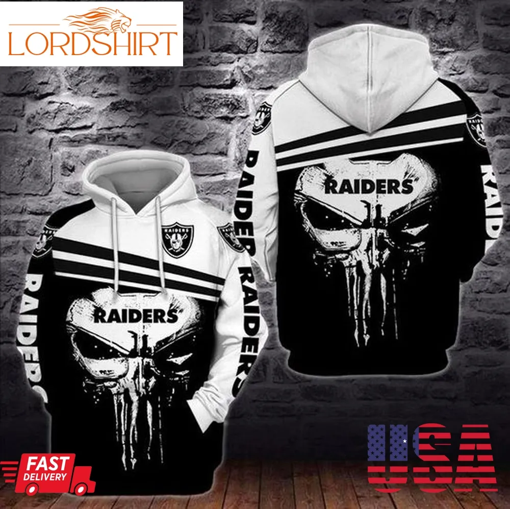 Punisher Skull Oakland Raider 3D Hoodie