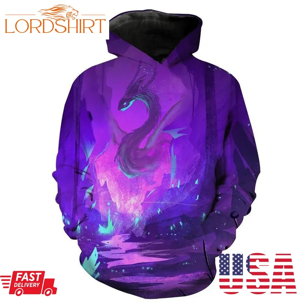 Purple Dragon Fantasys And Hoodie 3D