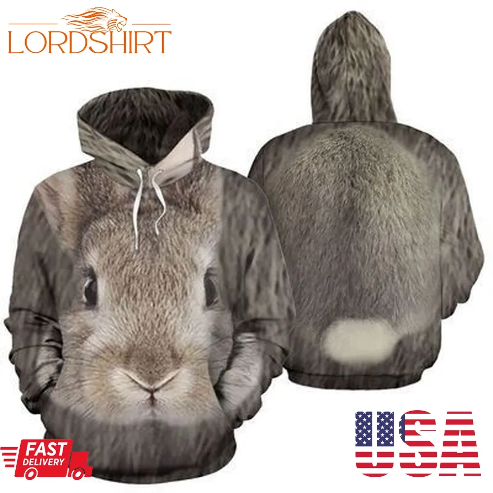 Rabbit Body Color Of Object Light Brown Men And Women 3D Full Printing Pullover Hoodie And Zippered Rabbit 3D Full Printing Hoodie Shirt