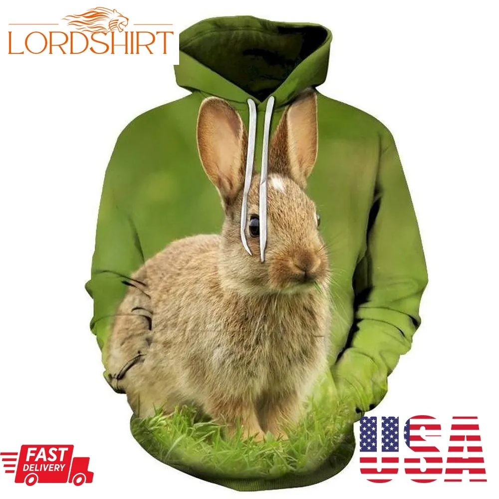 Rabbit Face 3D Sweatshirt Hoodie Pullover Custom