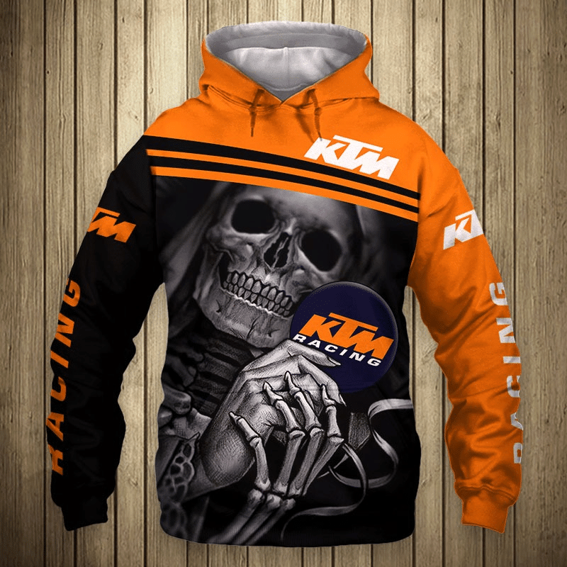 Racing Gift Skull Gift Ktm Racing Hoodie