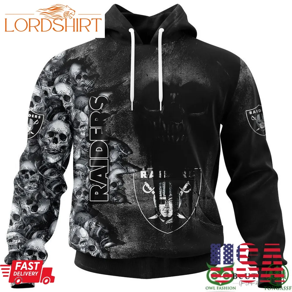 Raiders Halloween Cemetery Skull 3D Hooodie Sweatshirt