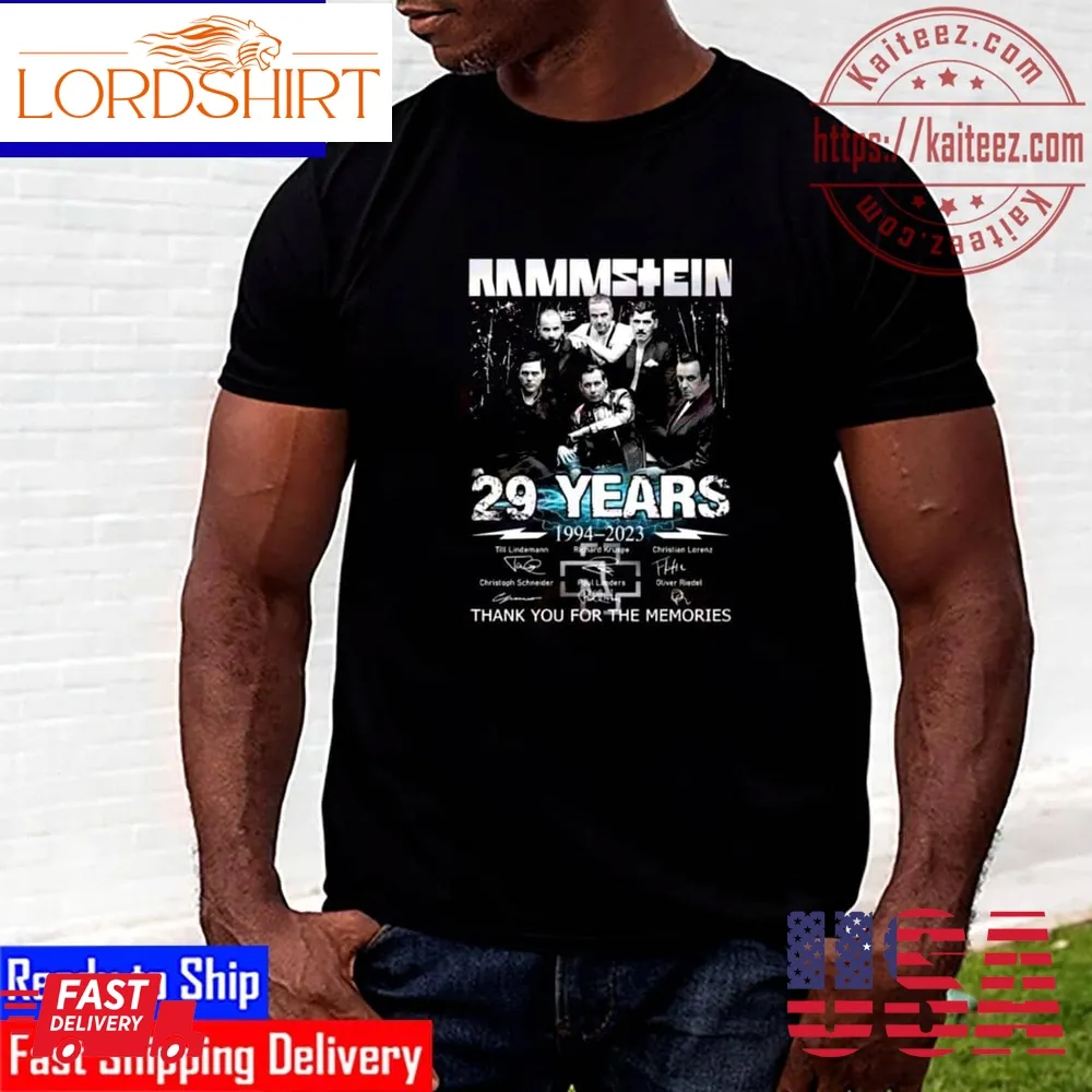 Rammstein 29 Years Of 1994 2023 Thank You For The Memories Signatures Vintage T Shirt