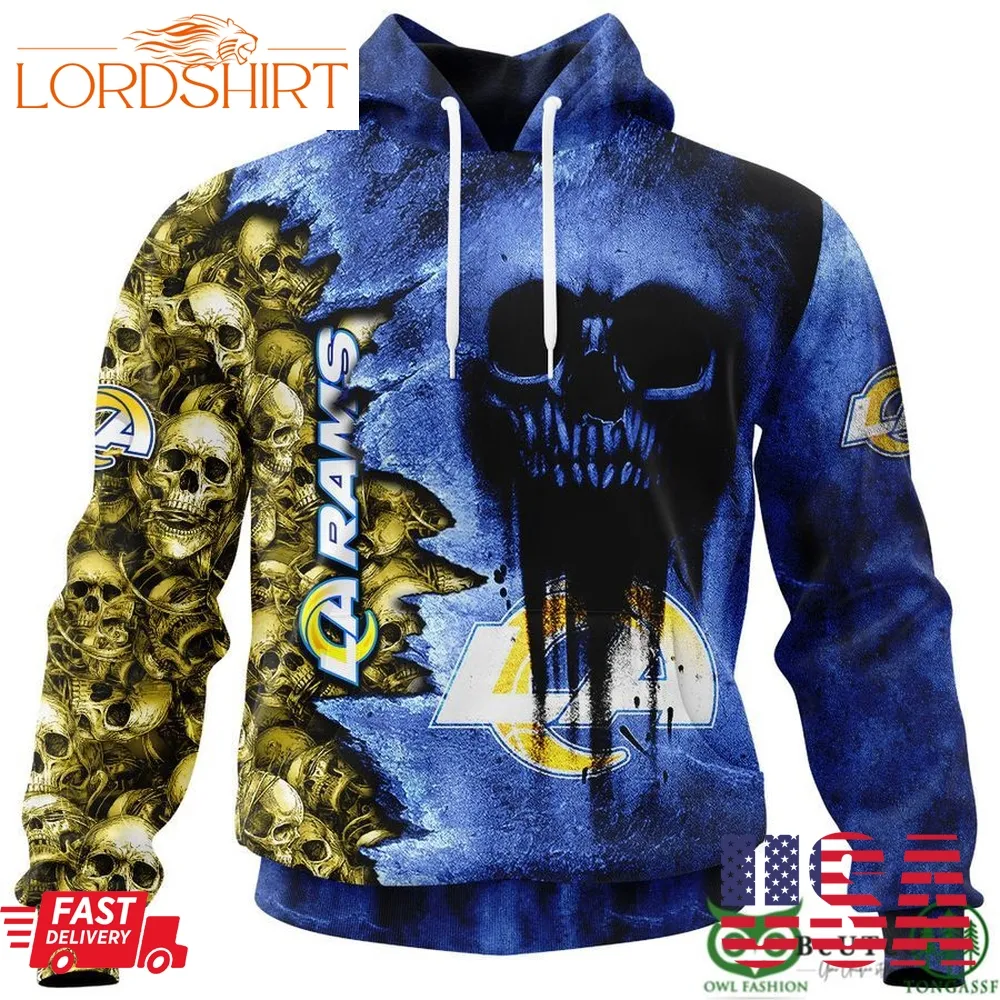 Rams Halloween Cemetery Skull 3D Hooodie Sweatshirt