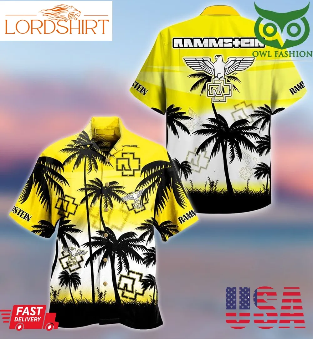 Ramstein Music Palm Yellow Hawaiian Shirt