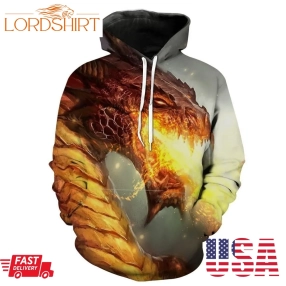 Red Dragon Fire Dragon Fantasy Hoodie 3D