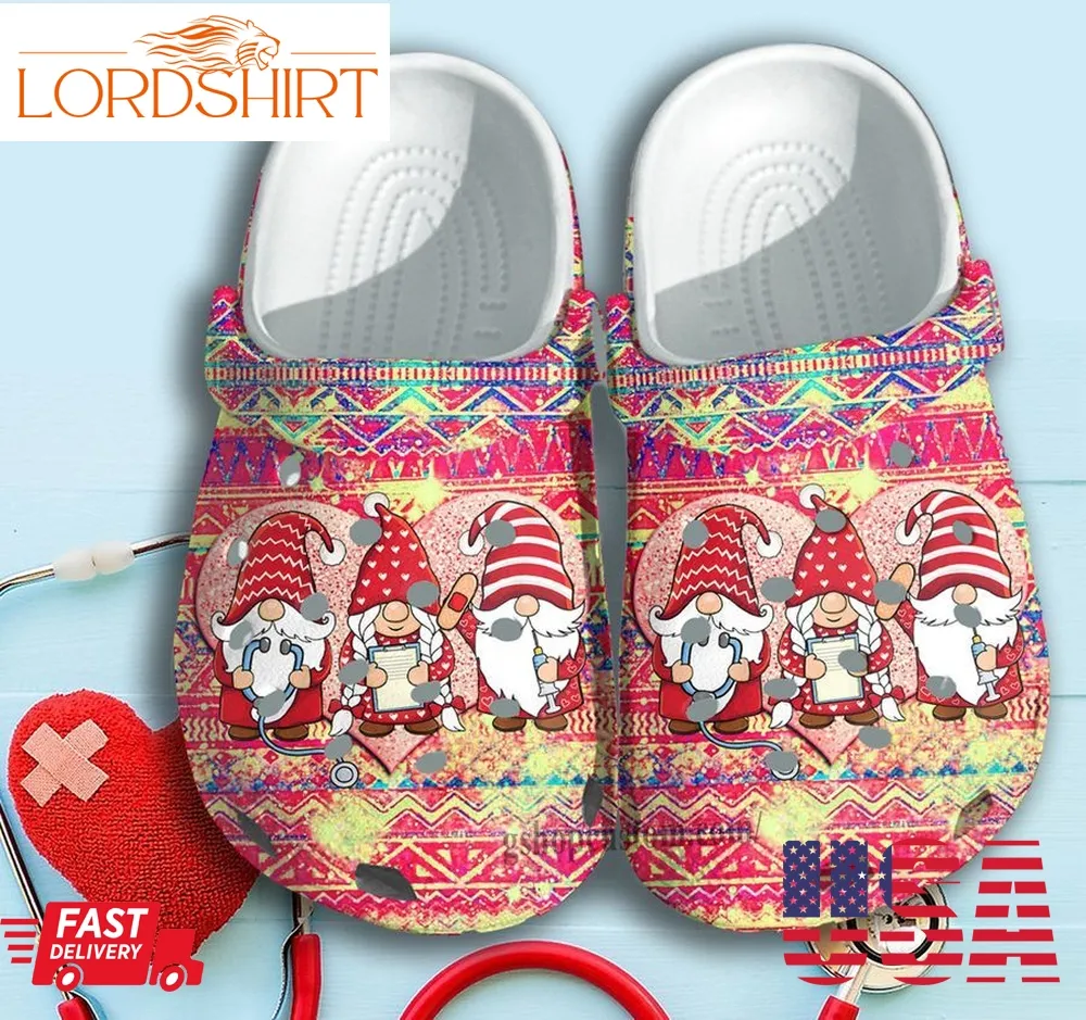 Red Gnome Nurse Life Shoes Clogs Crocs Birthday Gift   Lnurse003