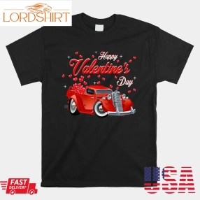 Red Truck With Hearts Happy Valentines Day Shirt