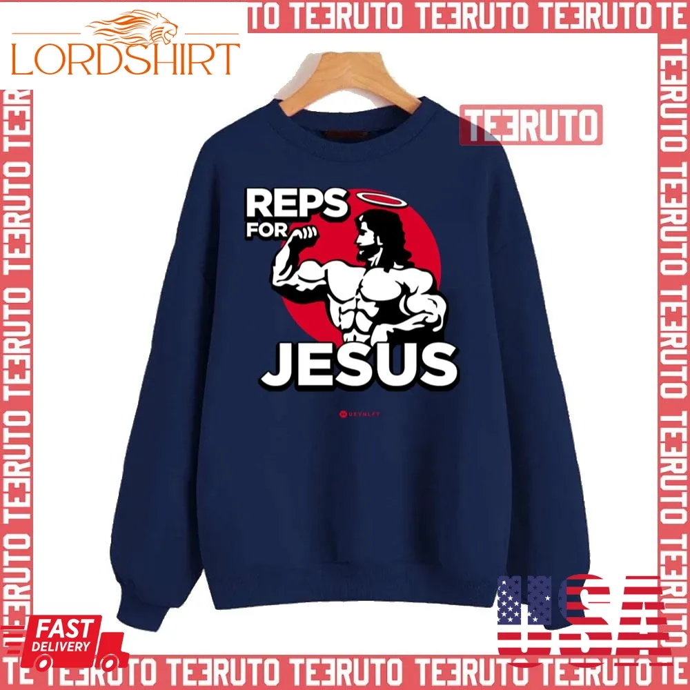 Reps For Jesus Gym Fitness Bodybuilding Broscience Life Unisex Sweatshirt