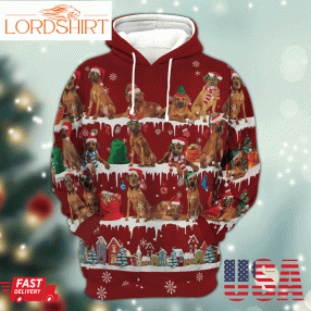 Rhodesian Ridgeback Snow Christmas 3D Hoodiegif