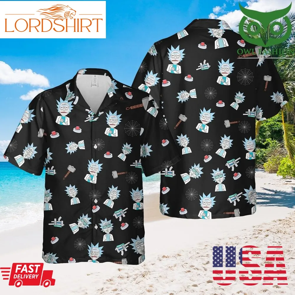 Rick And Morty Cartoon Pattern Printed Hawaiian Outfit