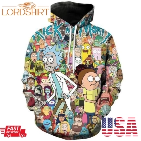 Rick And Morty Pullover And Zippered Hoodies Custom 3D Graphic Printed 3D Hoodie All Over Print Hoodie For Men For Women