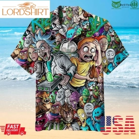 Rick And Morty Realistic Draw Line Hawaiian Shirt