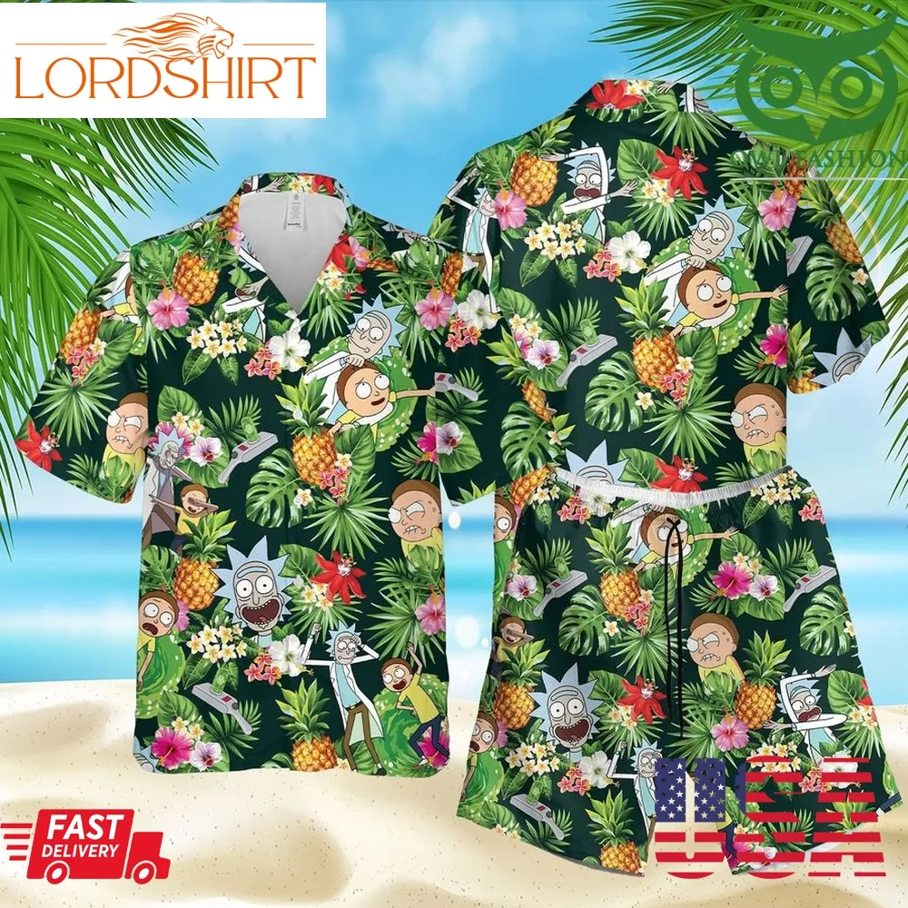 Rick N Morty Tropical Hawaiian Summer Outfit