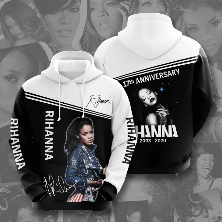 Rihanna 2004 2020 17Th Anniversary 3D Hoodie Sweatshirt