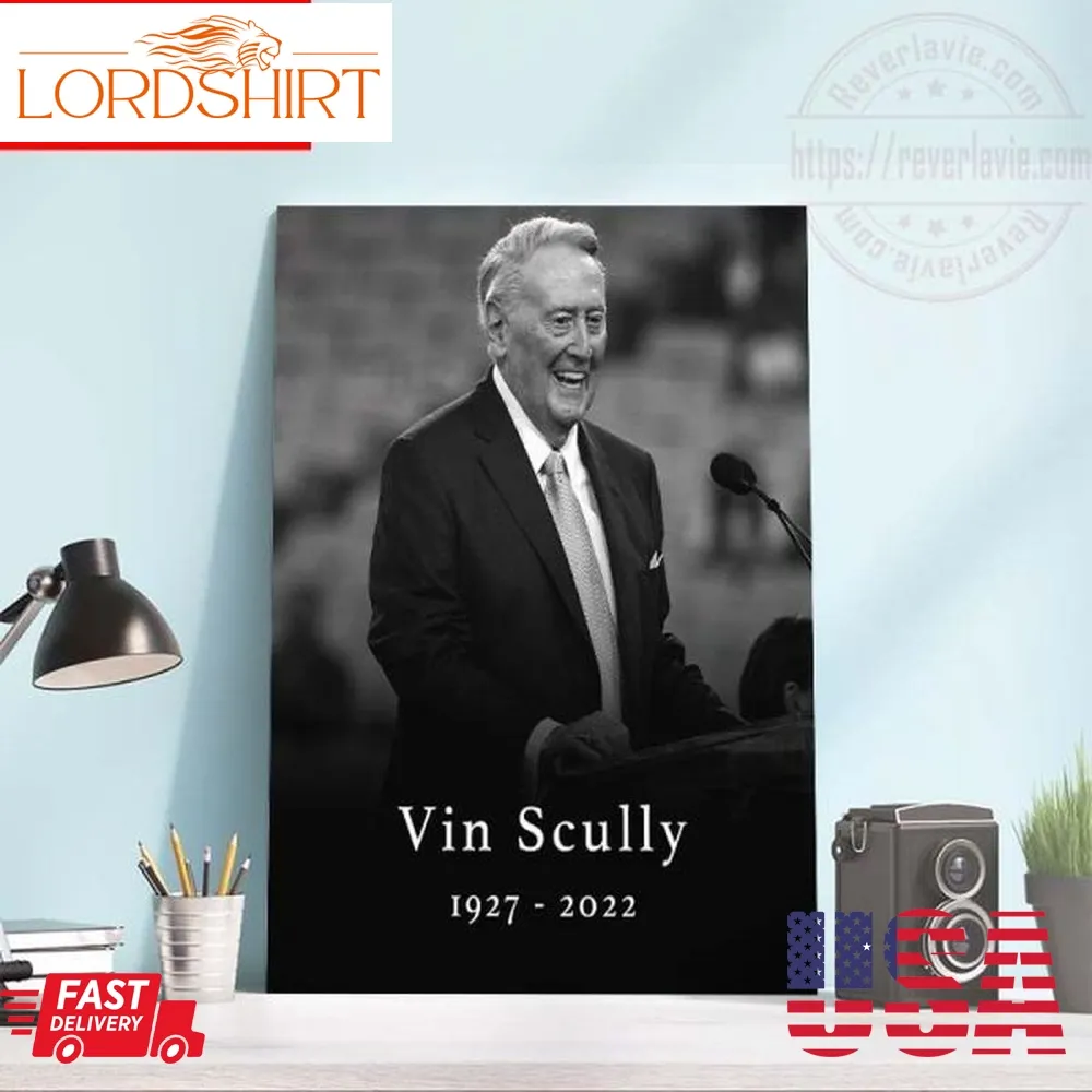 Rip Vin Scully 1927 2022 Thank You For The Memories Home Decor Poster Canvas