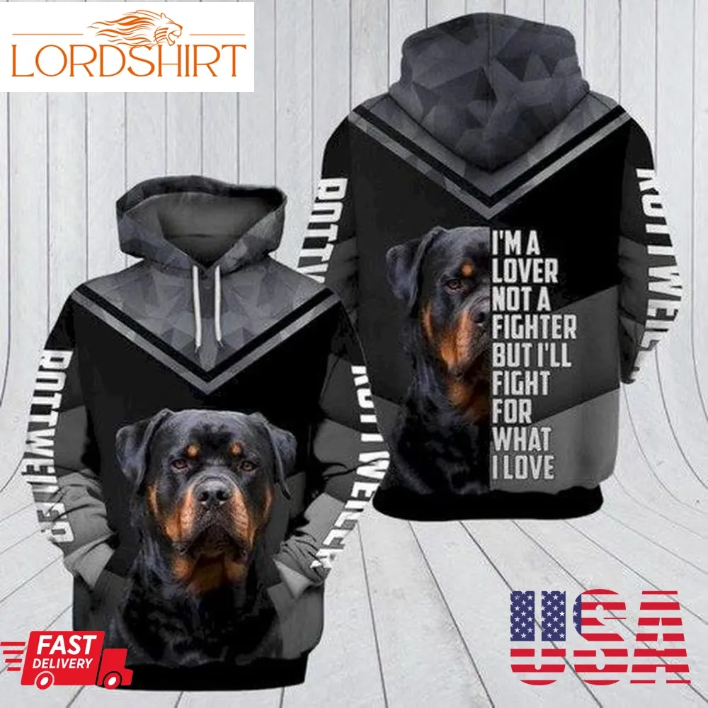 Rottweiler Dog 3D Hoodie Sweatshirt Zip