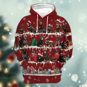 Rottweiler Snow Christmas 3D Hoodie