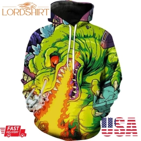 Rugrats Reptar Dinosaur Rugrats Cartoon Hoodie 3D