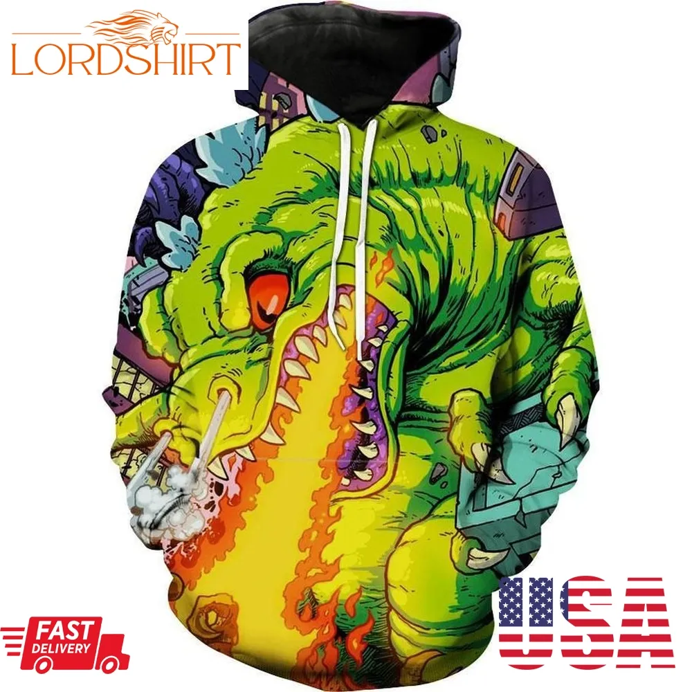 Rugrats Reptar Dinosaur Rugrats Cartoon Hoodie 3D