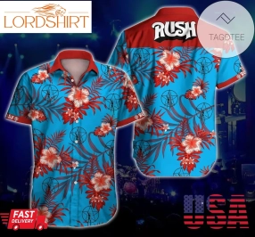 Rush Rock Music Band Authentic Hawaiian Shirt 2023 Summer Button Up Shirt For Men Beach Wear Short Sleeve Authentic Hawaiian Shirt 2023